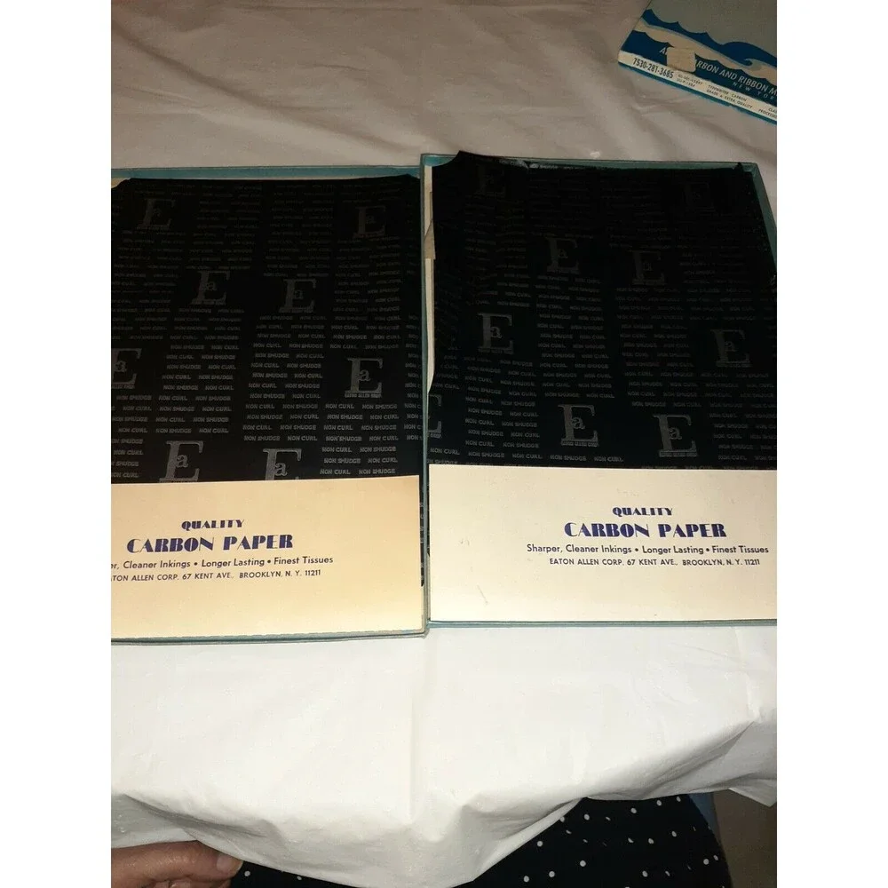Vtg Eaton-Allen Corp. Carbon Paper Black Medium Finish Extra Quality Lt Wt